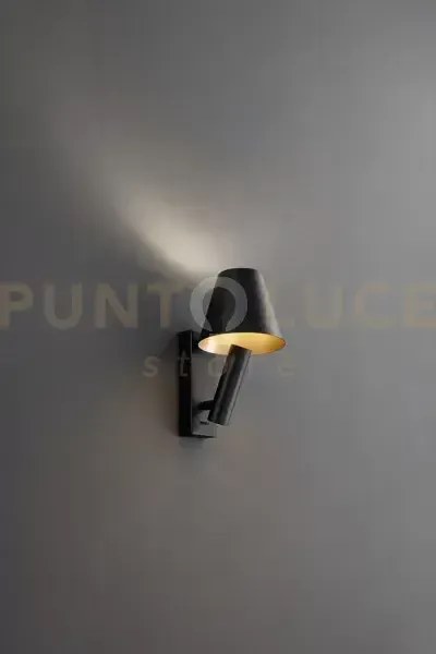 Reverse applique in metallo nero opaco + oro opaco led 6w 3000k cri...