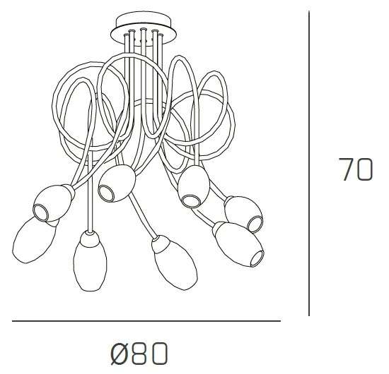 Plafoniera Contemporanea Feeling Net Metallo Cromo Vetro Trasparente 8 Luci G9