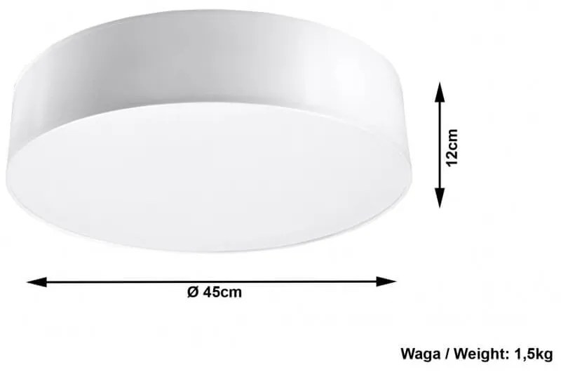 Plafoniera Tonda in PVC da Soffitto 3xE27 ARENA 45 Bianca da interno Colore del corpo Bianco