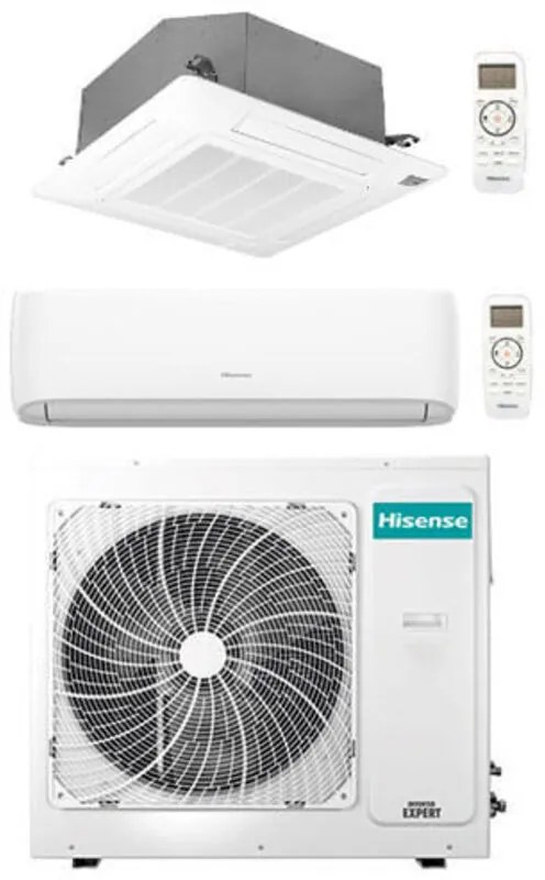 Climatizzatore Condizionatore Hisense Hi Comfort + Cassetta 4 vie R32 Dual Split Inverter 9000 + 18000 btu con u.e. 3AMW62U4RJC novitá Classe a++/a+