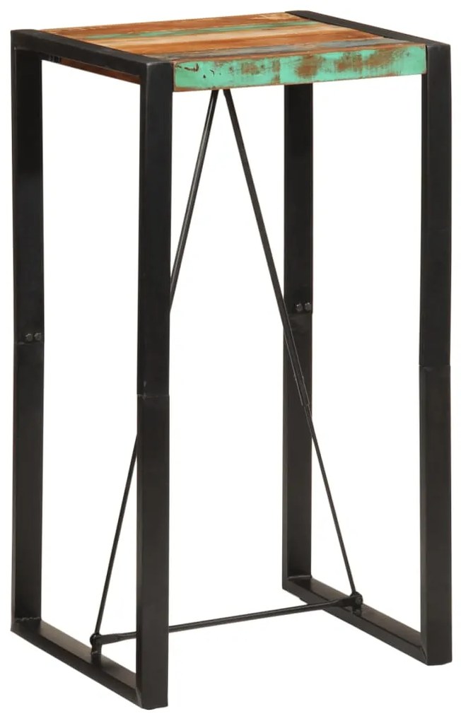 Tavolo Da Bar 60x55x110 Cm İn Legno Massello Di Recupero /