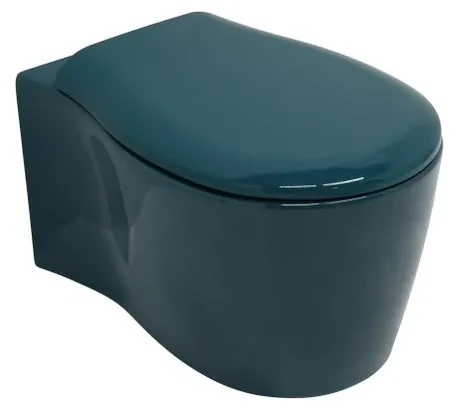 Vaso WC sospeso OLYMPIA CERAMICA soft, sedile incluso P 55 x L 36 cm verde