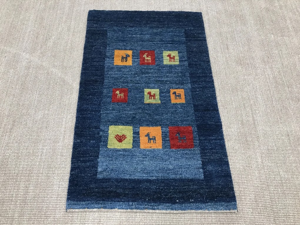 Gabbeh Tappeto persiano 80 x 120 Blu (Iran) Annodato A Mano