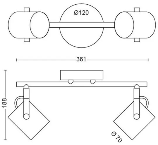 Philips 50662/14/P0 - Faretto LED BYRE 2xLED/4,3W/230V 2200/2500/2700K