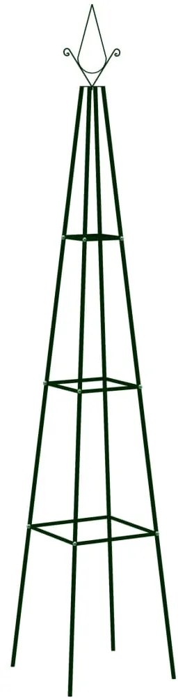 Supporti Per Piante 2 Pz Verde Scuro 35x35x195 Cm İn Ferro /