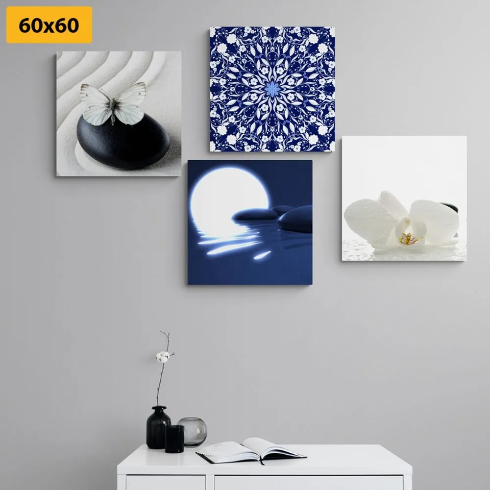 Set di quadri – Feng Shui in bianco e blu