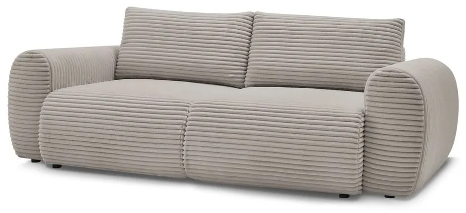 Divano in grigio chiaro/beige allungabile con rivestimento in velluto a coste 257 cm Lucien – Bobochic Paris