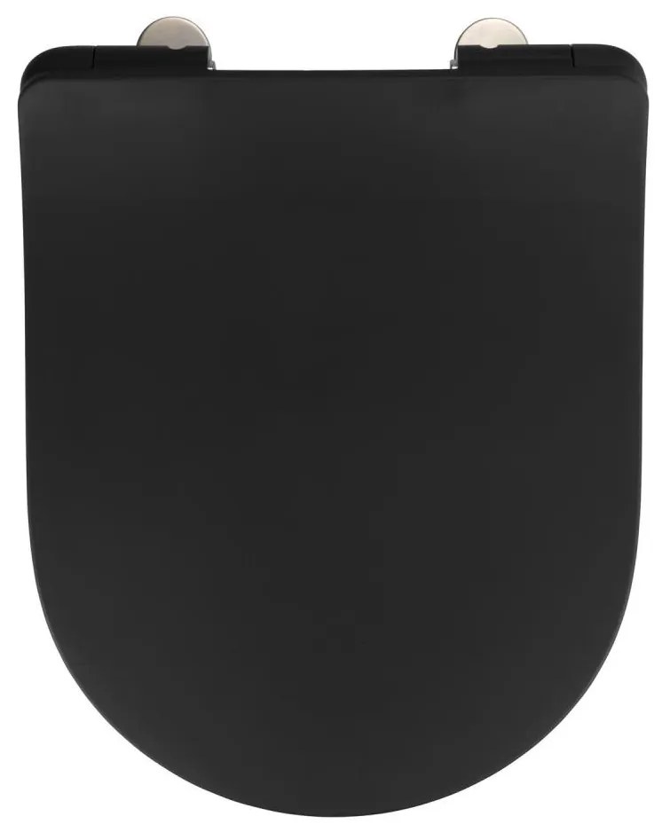 WENKO 23827100-WC sedile WC SEDILO 45,2x36,2 cm nero/argento