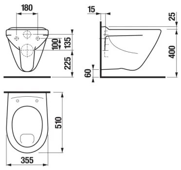 JIKA H8202280000001 - WC sospeso PROFI in ceramica bianca