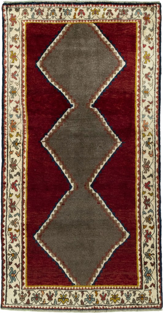 Gabbeh Tappeto 100x180 Rosso (Iran) Annodato A Mano