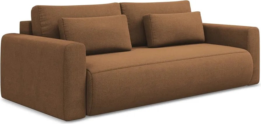 Divano color terracotta allungabile/con contenitore 238 cm Kapua – Makamii