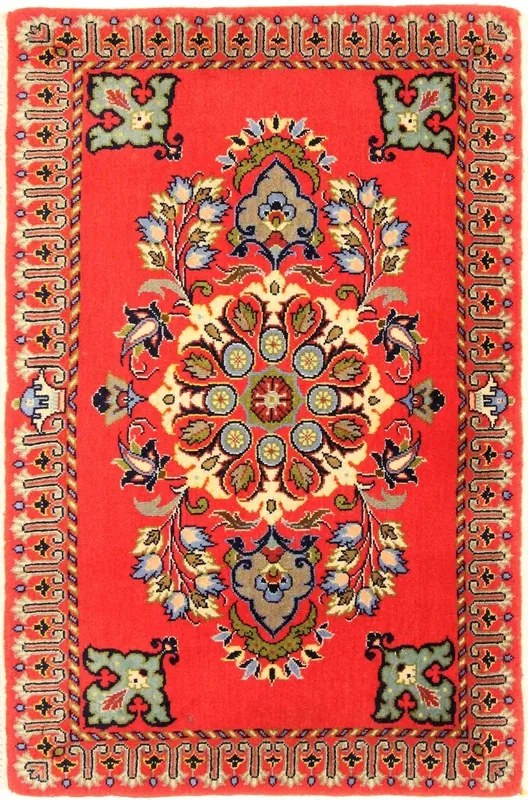 Kashan Tappeto persiano 100 x 60 Rosso (Iran) Annodato A Mano