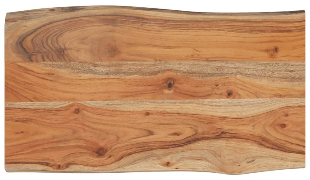 Tavolino 70x40x2,5 cm in legno massello di acacia bordi vivi