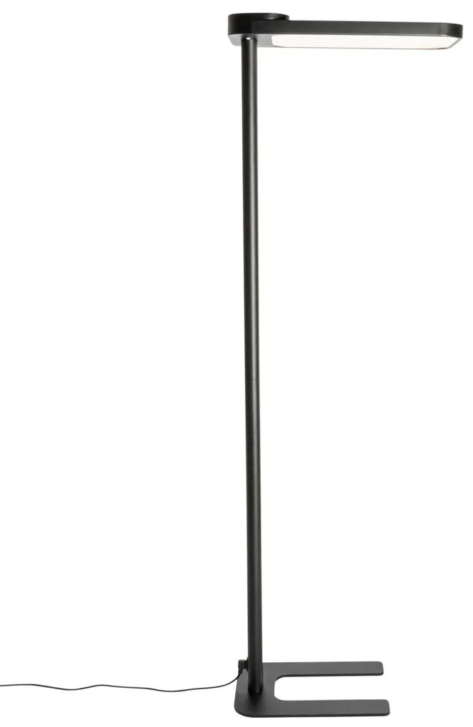 Lampada da terra a luce diurna nera quadrata con LED e dimmer - Guzo