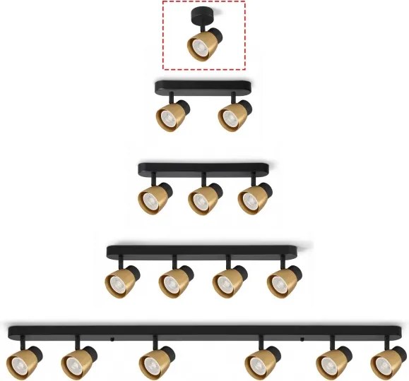 Brilagi - Faretto LED RGBW dimmerabile NUGGET 1xGU10/4,8W/230V nero/oro