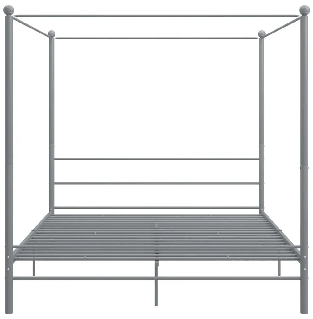 Letto a baldacchino grigio in metallo 180x200 cm