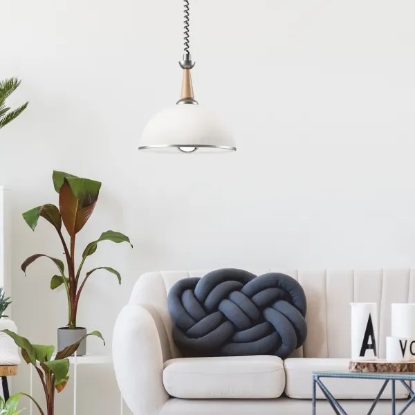 Lampadario a scomparsa CHIARA 1xE27/60W/230V argento/rovere