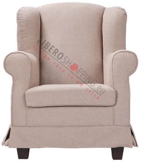 Poltrona imbottita BERGERE in tessuto sfoderabile Beige