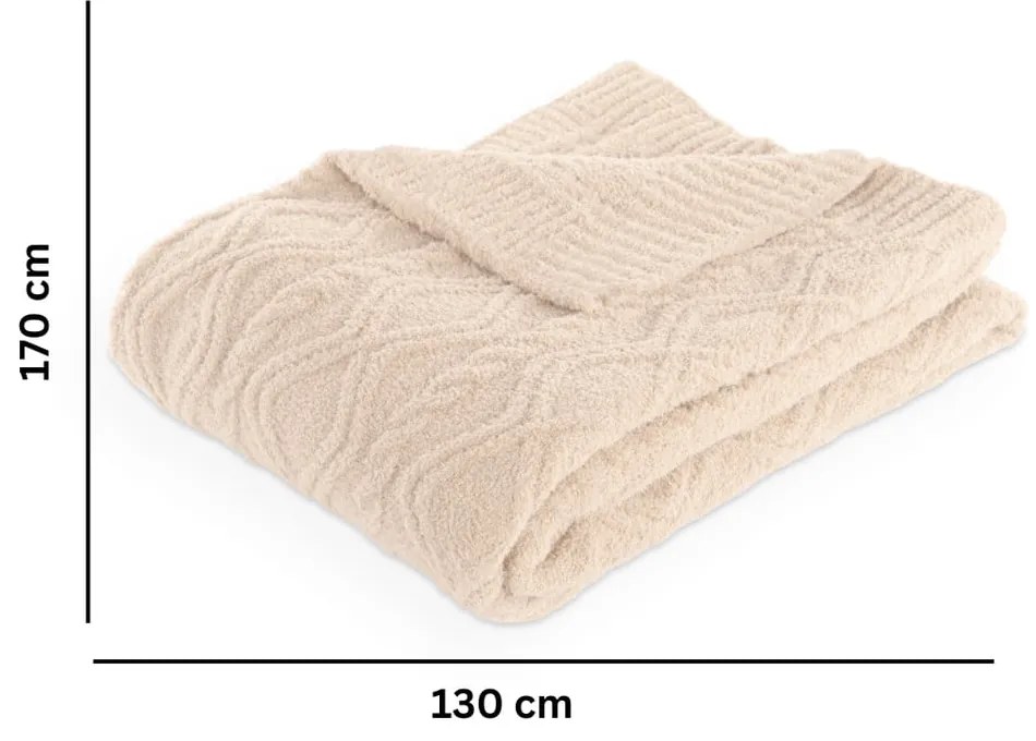Coperta avorio in micropile 130x170 cm Aspen – Tiseco Home Studio