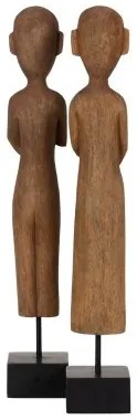 Statua Decorativa Naturale Africano 14,5 x 9 x 38,5 cm (2 Unità)