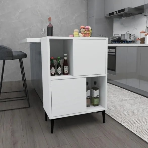Mobile Da Cucina Multiuso Dispensa 60x35x90 Nikla Bianco