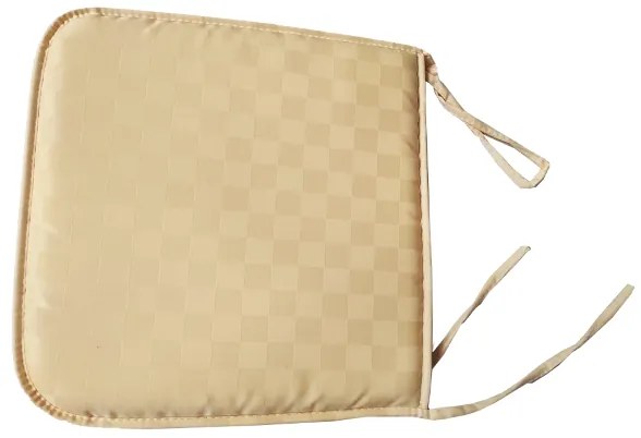 Cuscino coprisedia imbottito DAMINA per sedie con lacci con trattamento antimacchia SABBIA Set 2 pz