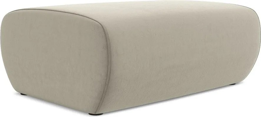 Poggiapiedi beige con rivestimento in velluto Kapua – Makamii