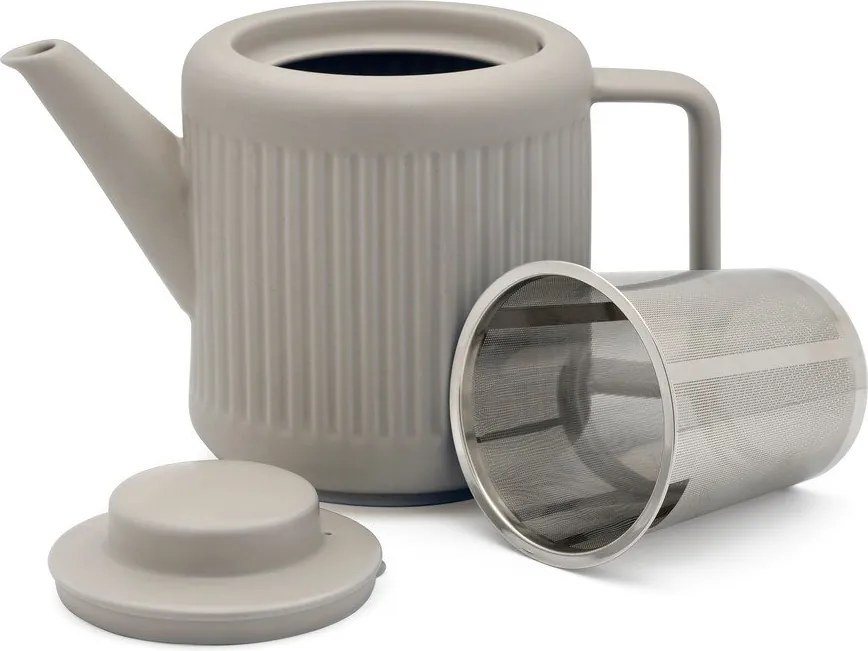 Teiera grigia in porcellana con filtro 1,2 l Skagen – Bredemeijer