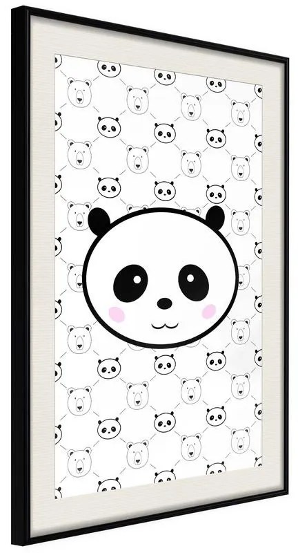 Poster  Panda and Friends  Cornice Quadri Cornice nera con pass-partout, Larghezza x Altezza Home decor 30x45