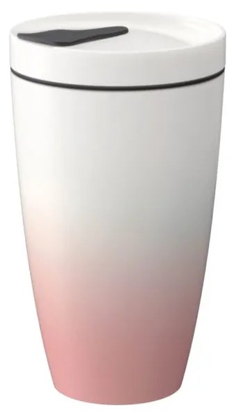 Tazza da viaggio in porcellana bianca e rosa Villeroy &amp; Boch , 350 ml Like To Go - like | Villeroy &amp; Boch