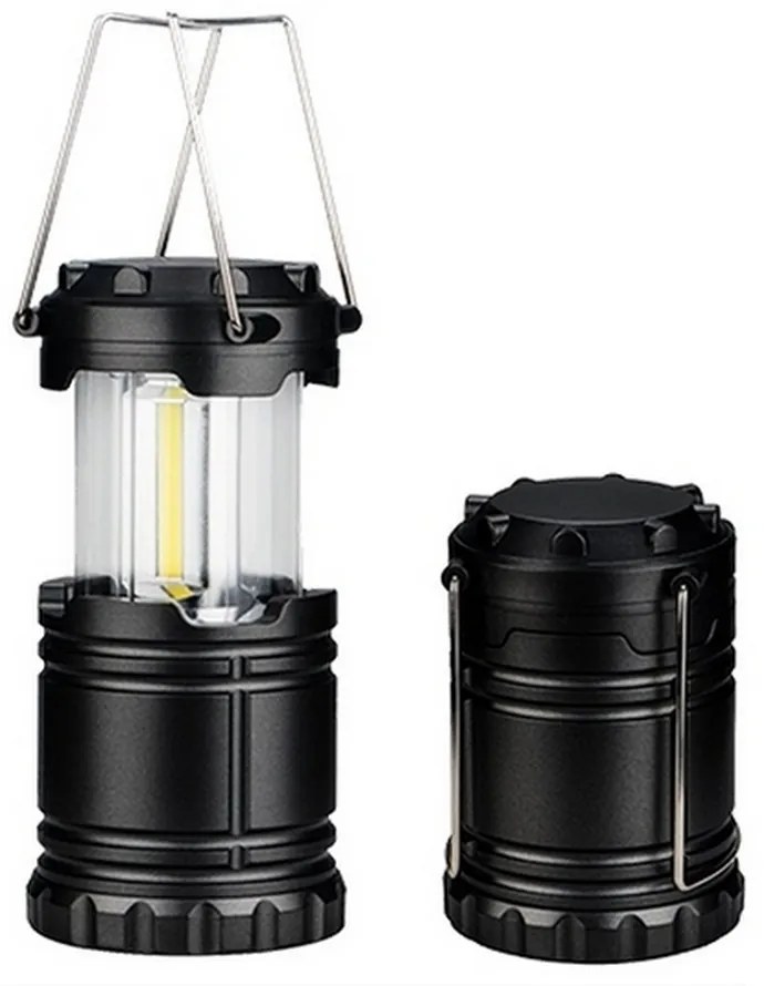 Lanterna Led COB da campeggio Nera Bianco freddo 6000K Novaline