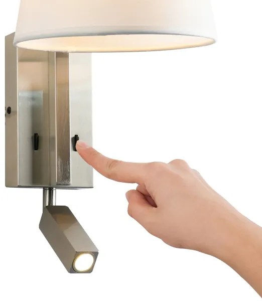 Brilagi - Applique a LED RAYA 1xE14/40W/230V + LED/3W bianco/cromo opaco