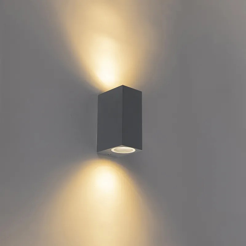 Set di 2 applique moderne grigio scuro 2 luci IP44 - Baleno