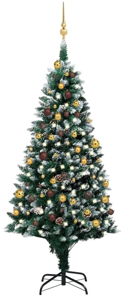 Albero di Natale Preilluminato con Palline e Pigne, Albero di Natale Preilluminato con Palline e Pigne 180 cm II