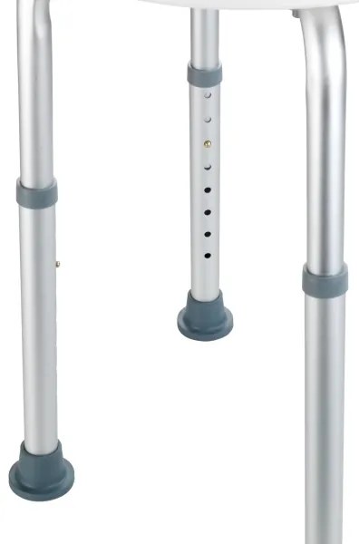 WENKO 1792921100-Sgabello SECURA 45,5x45,5 cm bianco/argento/grigio