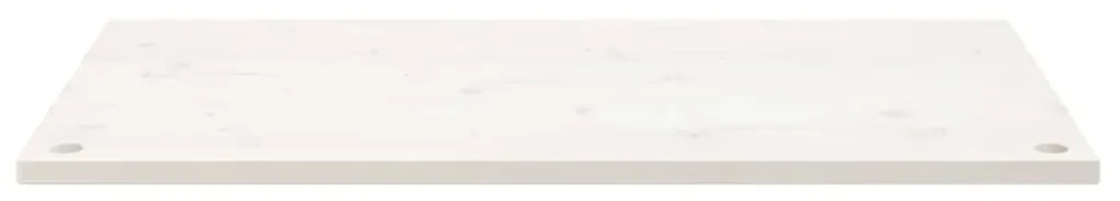 Piano scrivania bianco 100x50x2,5 cm in legno massello di pino