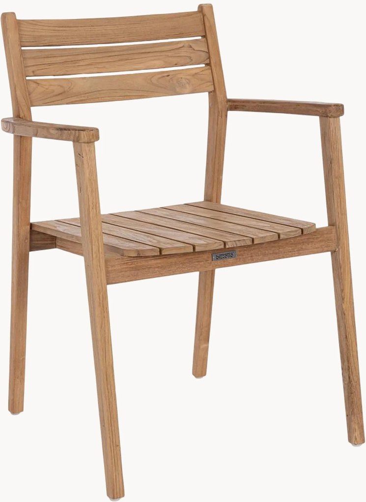 Set di 2 sedie da giardino impilabili in legno di teak Adriel