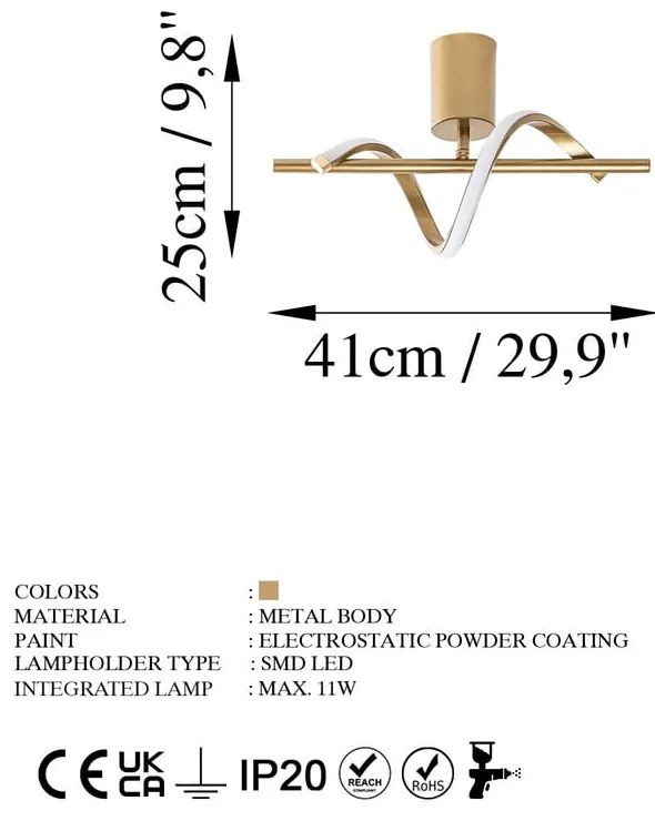 Plafoniera LED in oro ø 7 cm Likma - Opviq lights