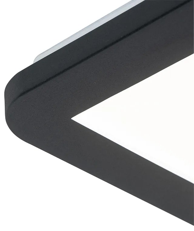Plafoniera nera 40 cm LED dimmer 3 passi IP44 - Steve