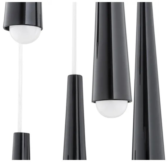 Argon 2103 - Lampadario su filo HOLLYWOOD 5xE14/7W/230V nero