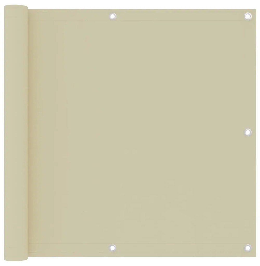 Paravento Da Balcone Crema 90x500 Cm Tessuto Oxford /