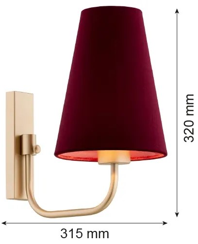 Argon 8313 - Applique SAFIANO 1xE27/15W/230V burgundy