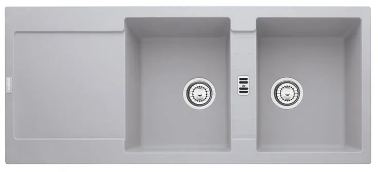 Lavello integrato 2 vasche in alluminio argento FRANKE Maris L 50 x L 116 cm