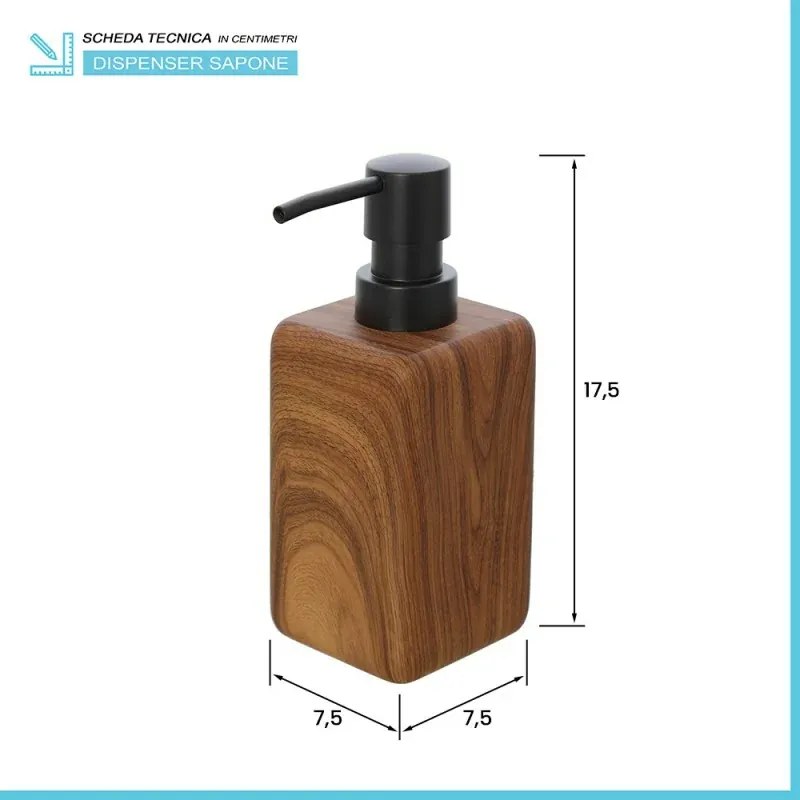 Set accessori bagno 2 pezzi in poliresina effetto legno Radici