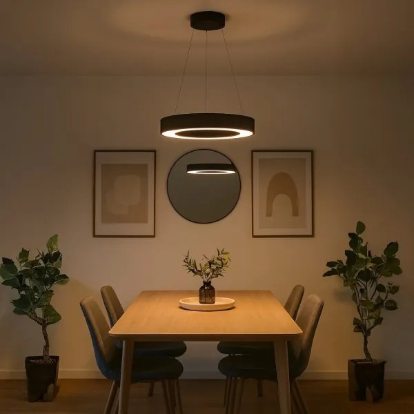 Lampadario a sospensione su cavo UNION LED/40W/230V 3000/4000/6500K Ø 40 cm nero