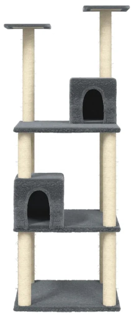 Albero per gatti con tiragraffi in sisal grigio scuro 71 cm