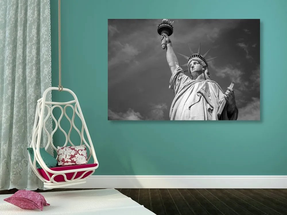 Stampa su tela – Statua della Libertà in bianco e nero
