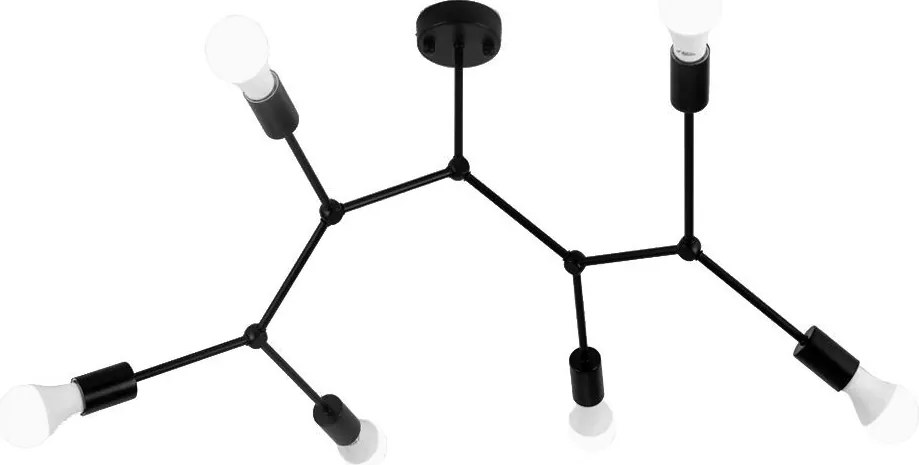 LAMPADA DA SOFFITTO NERA METALLO LOFT APP737-6C Black