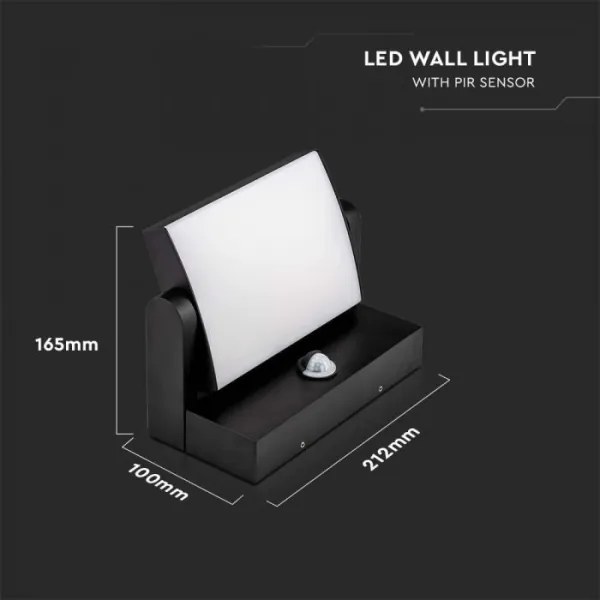Lampada da parete LED esterna con sensore LED/17W/230V 3000K IP65 nero