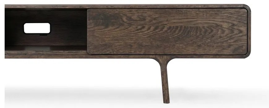 Mobile TV marrone in rovere massiccio 220x45x45 cm Fawn – Gazzda